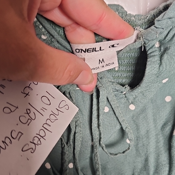 O'Neill M Mint Green Dress with White Dots - Picture 2 of 11